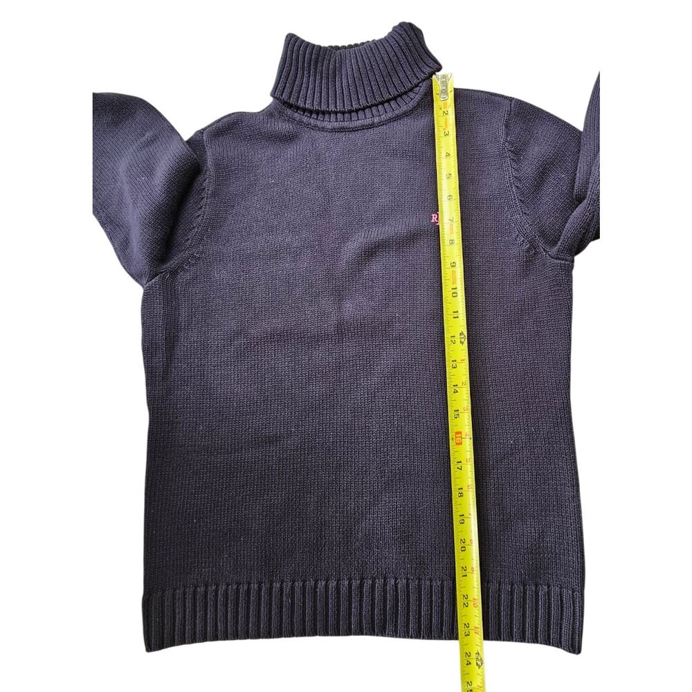 Lauren Ralph Lauren 3/4 Sleeve Navy Turtleneck Knit Sweater Women's Size Large - Picture 14 of 15
